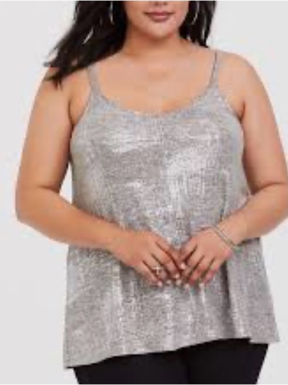 EUC Torrid Silver Foil Hacci Swing Cami Tank Top Size 4 24/26 4X